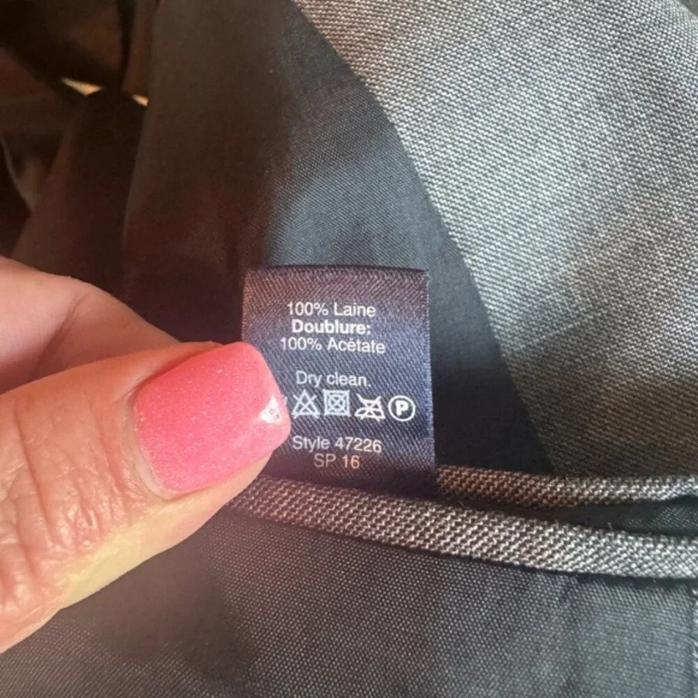 J Crew Men Thompson Wool Blazer Suit Jacket Size 40L Grey Formal Career Academia